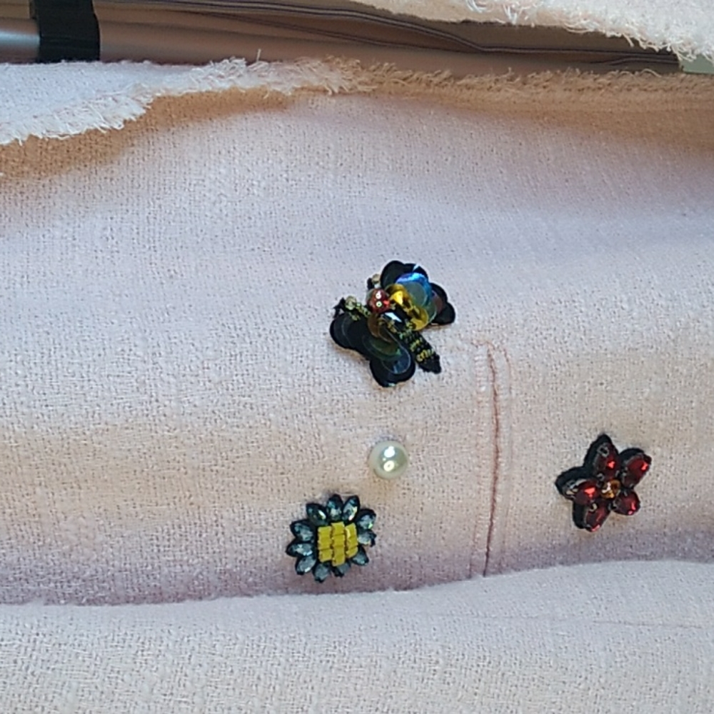 Zara Blush Pink Boucle Blazer Small - Picture 3 of 6